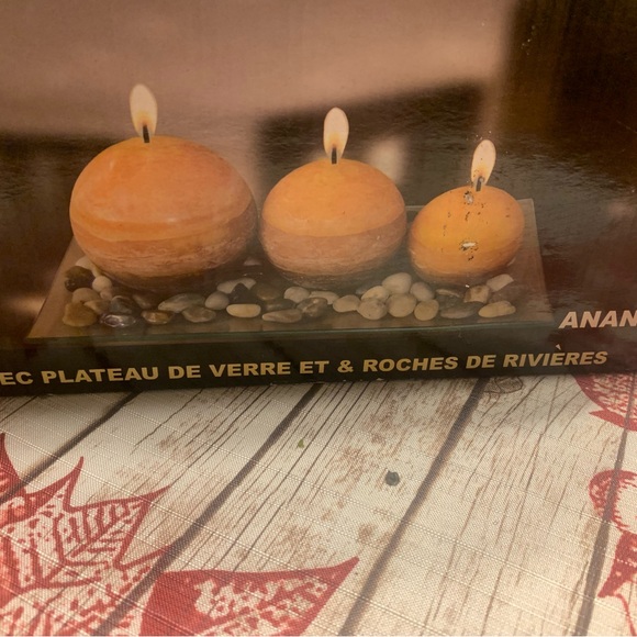 🍍 Set of 3 candles and decorative tray and rock NEW📌 - Picture 9 of 10